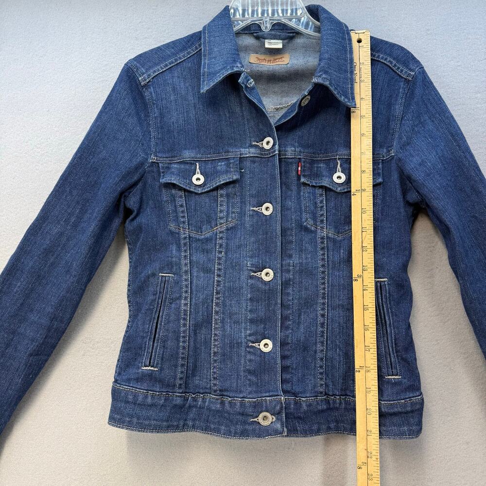 Levi's Denim Jacket Women's S Blue Stretch Trucker Jacket Summer Jacket - Picture 12 of 13